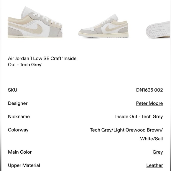 Air Jordan 1 Low SE Craft Inside Out — Men’s 7.5 // Women’s size 9 - Picture 8 of 9